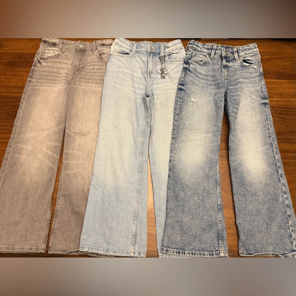 Girl’s H&M Blue Denim Jeans with Adjustable Waist Size 9/10
